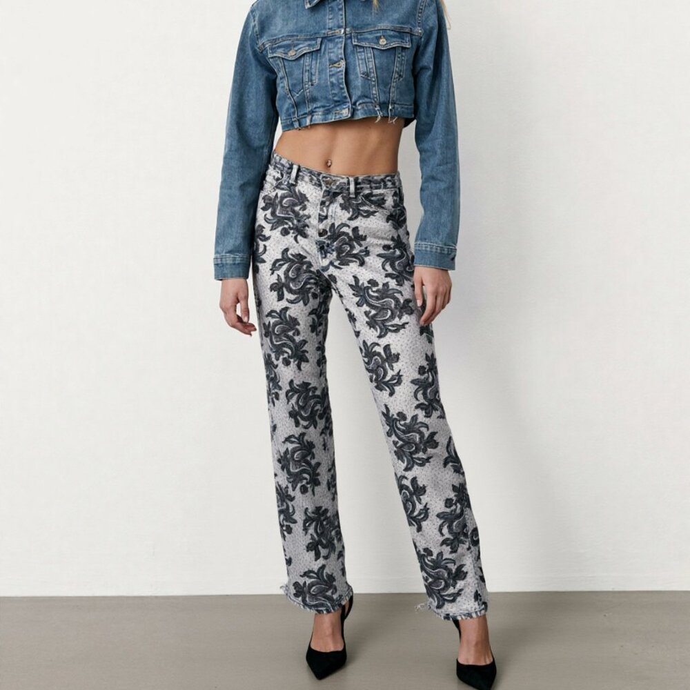 VTG Jeanjer 80s Floral Jeans Size 8